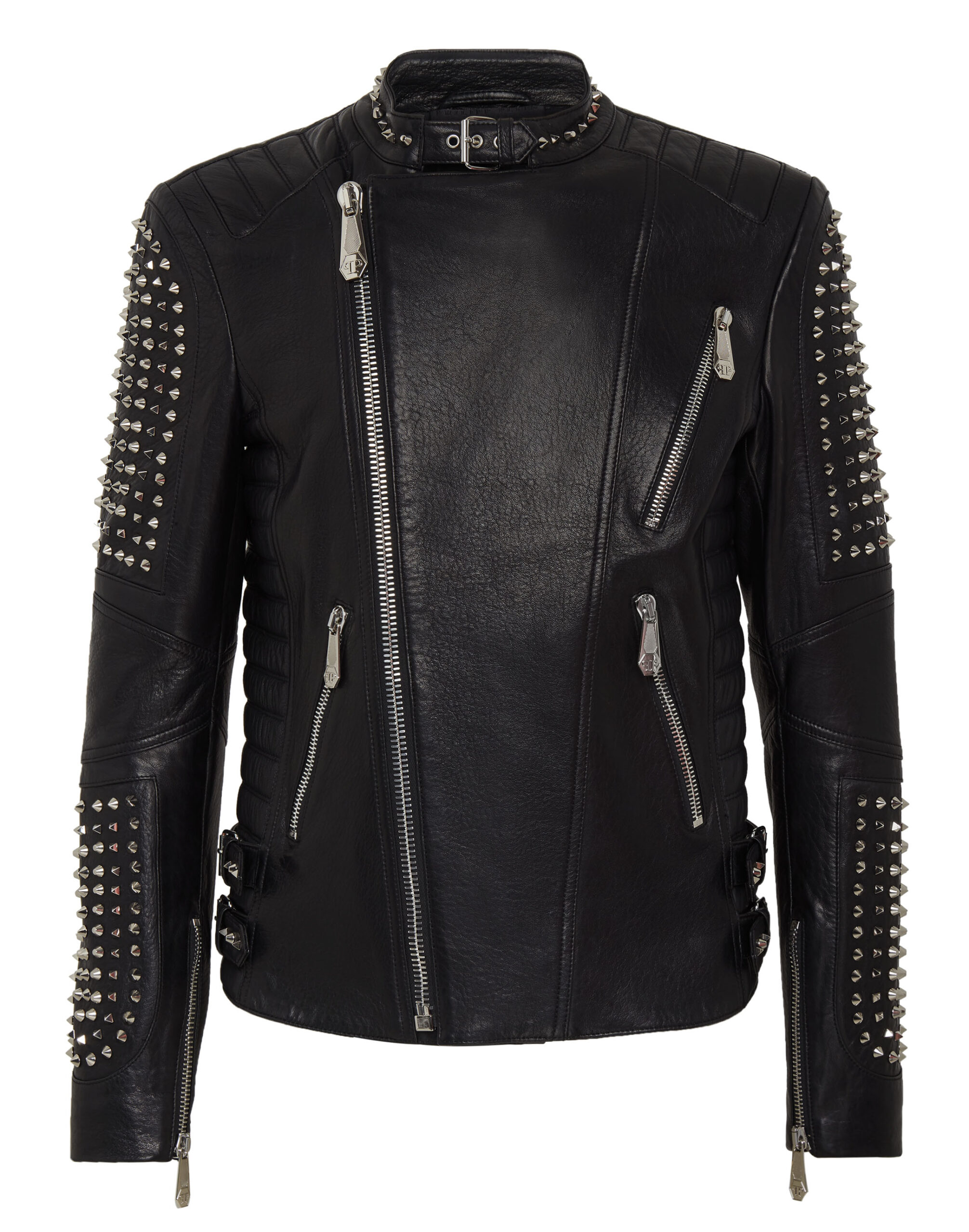 Philipp Plein Biker Leather Jacket Studs - Leather Guys