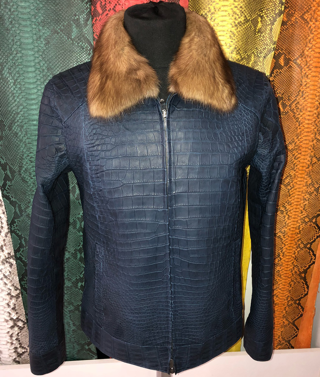Real Crocodile Leather Jacket