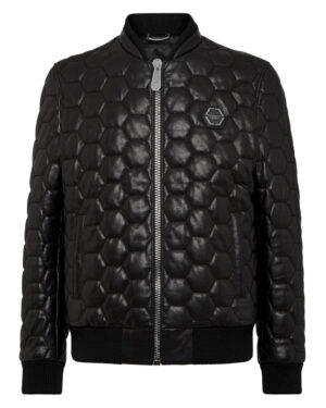 Philipp Plein Quilted Leather Jacket