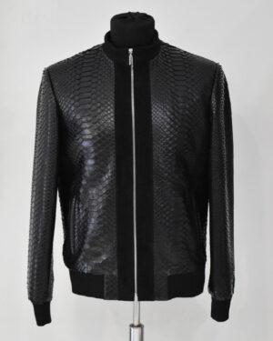 Suede Trim Python Skin Jacket