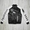 Philipp Plein Crystal Skull Printed Leather Jacket