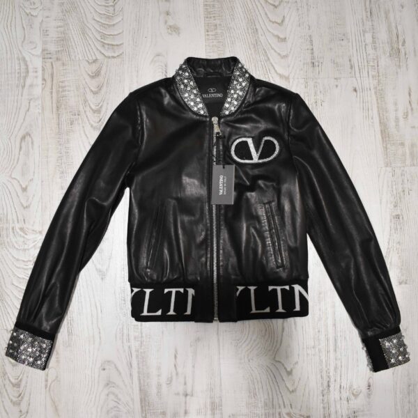Valentino VLTN Womens Leather Bomber Jacket