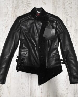 Philipp Plein Womens Skull Leather Jacket