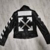Off White Replica Leather Biker Jacket