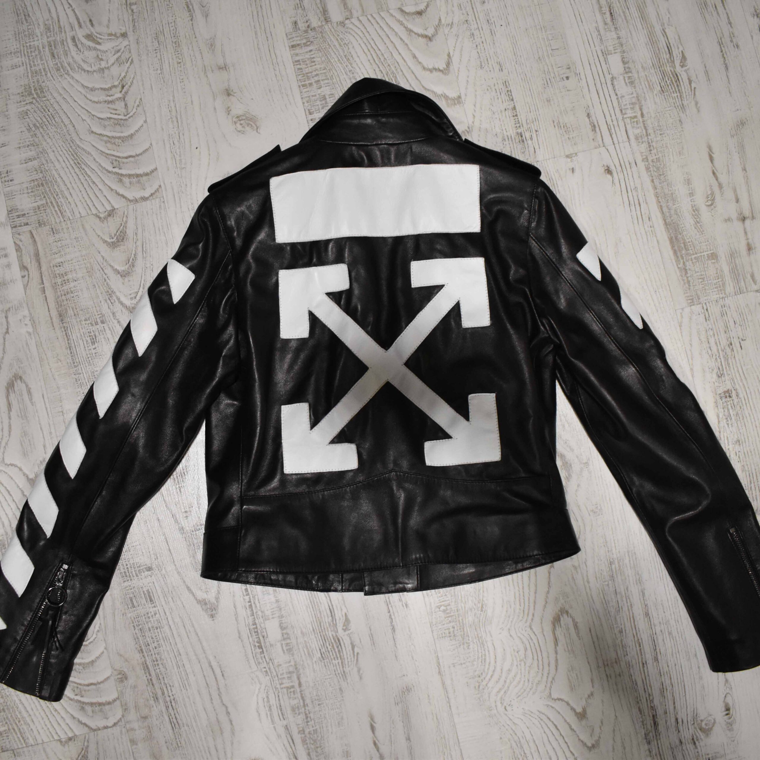 Off White Replica Leather Biker Jacket