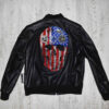 Philipp Plein USA Flag Skull Leather Jacket