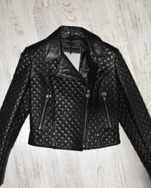 Philipp Plein Womens Leather Biker Jacket
