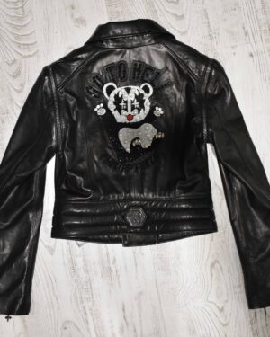 Philipp Plein Women's Bear Leather Biker Jacket
