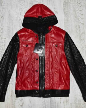 Philipp Plein Leather Hoodie Jacket