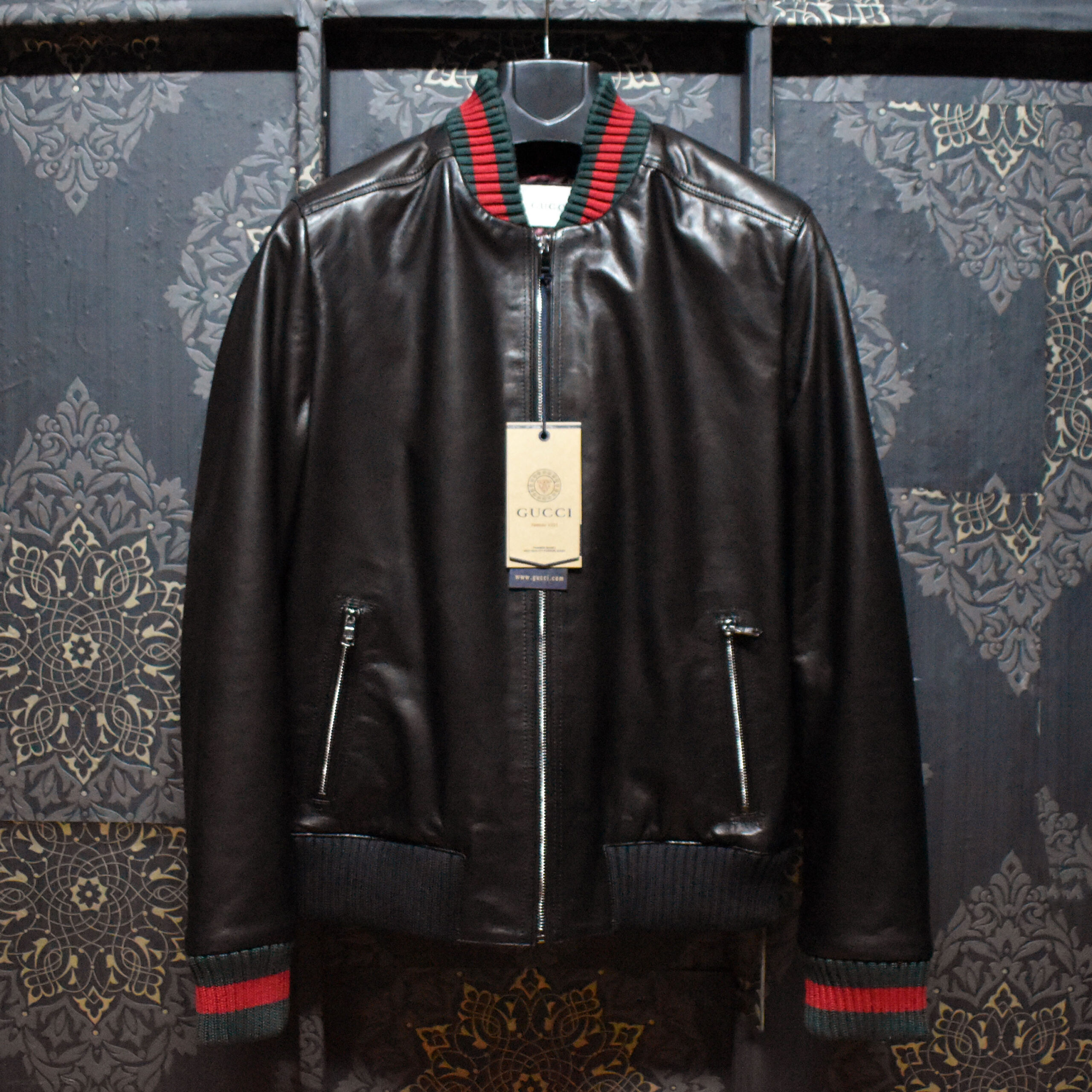 Gucci Black Replica Leather Jacket - Leather Guys