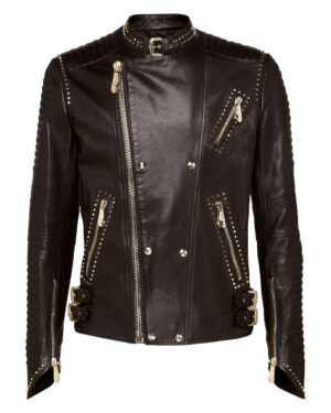 Philipp Plein Leather Biker Jacket