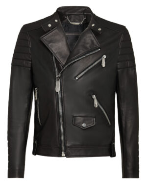 Philipp Plein Leather Biker Jacket