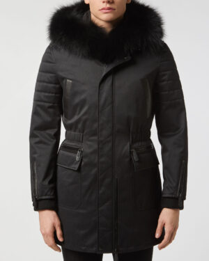 Philipp Plein Raccoon Fur Trim Parka