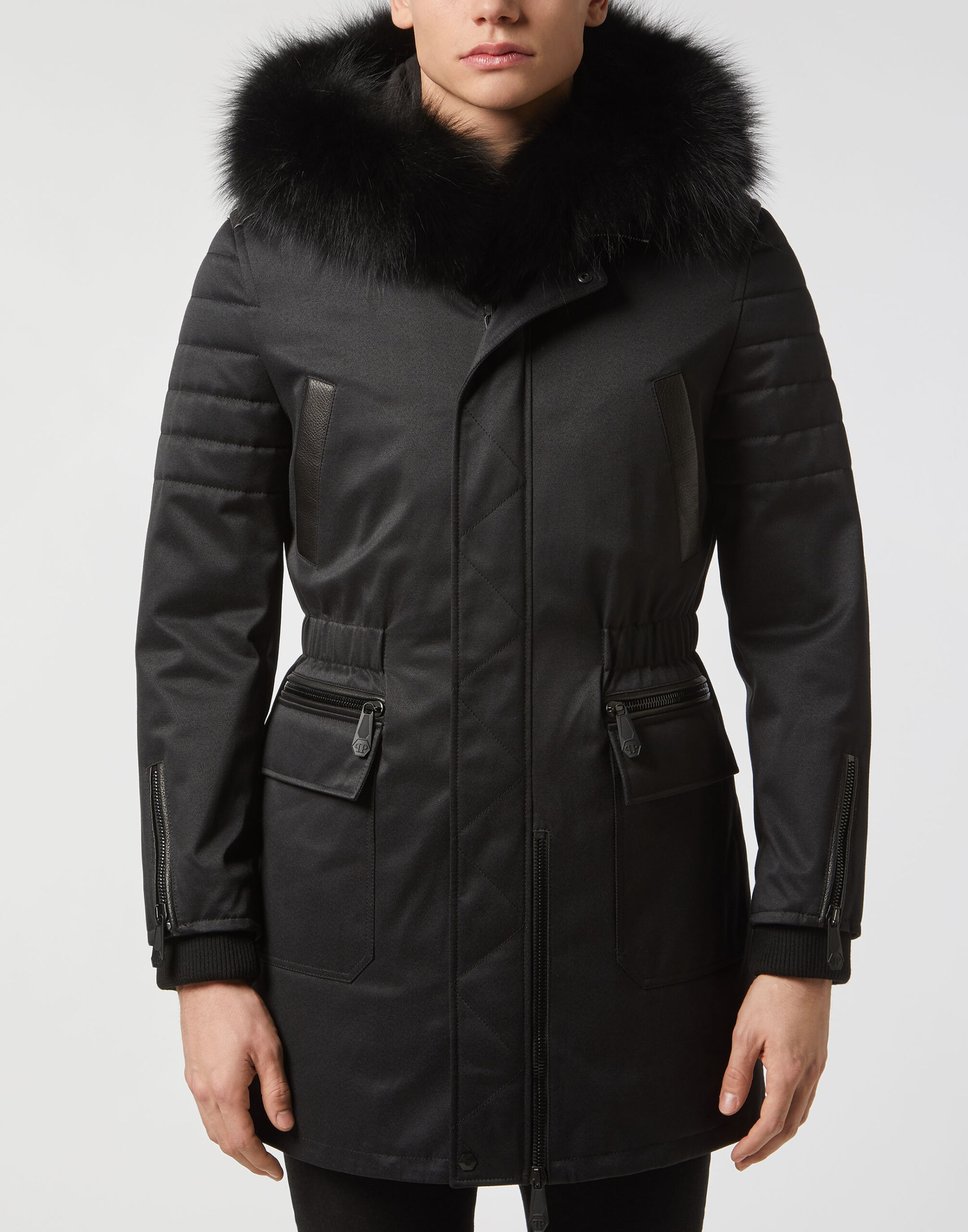 Philipp Plein Raccoon Fur Trim Parka