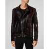 Philipp Plein Black Red Python Skin Biker Jacket