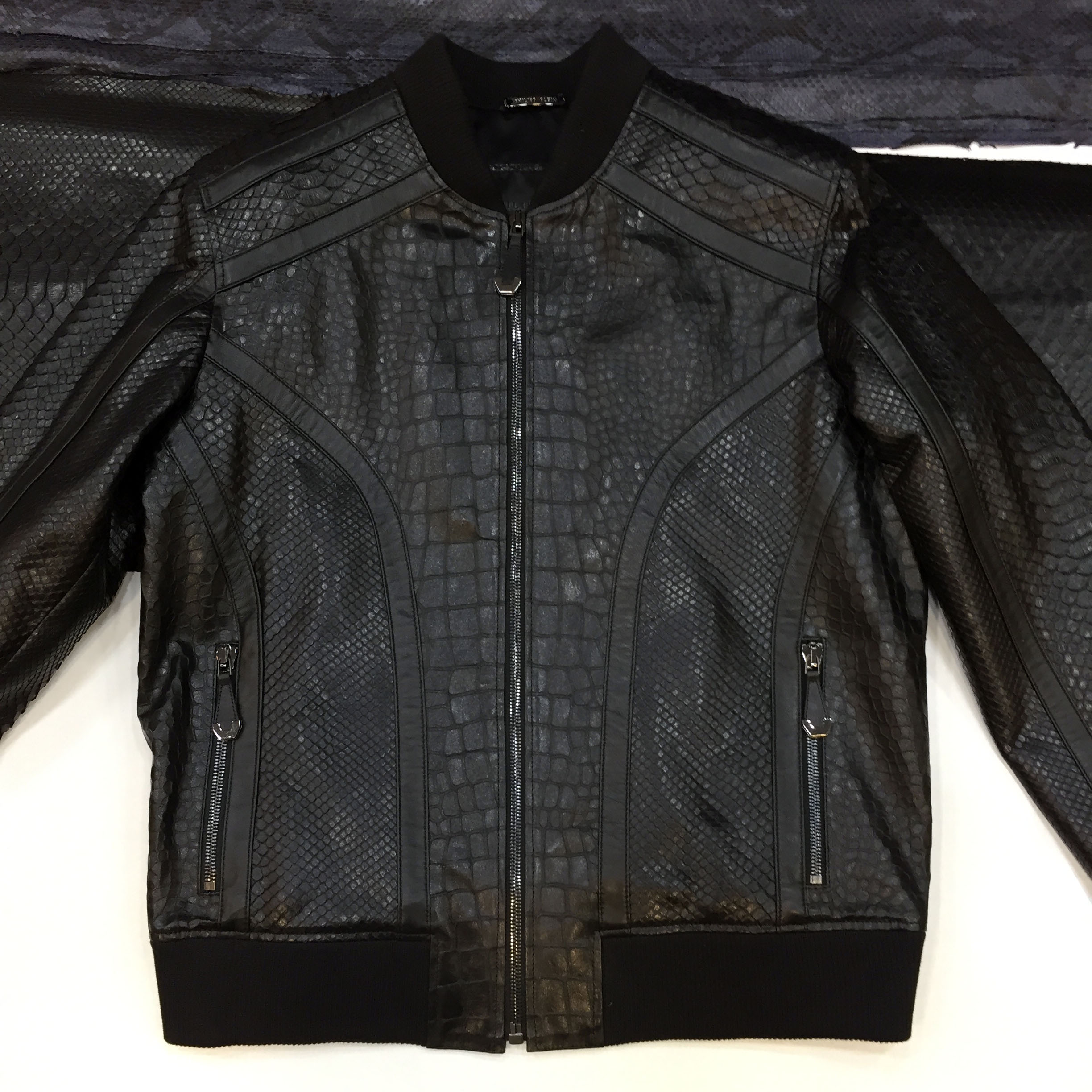 Philipp Plein Crocodile Print Python Jacket