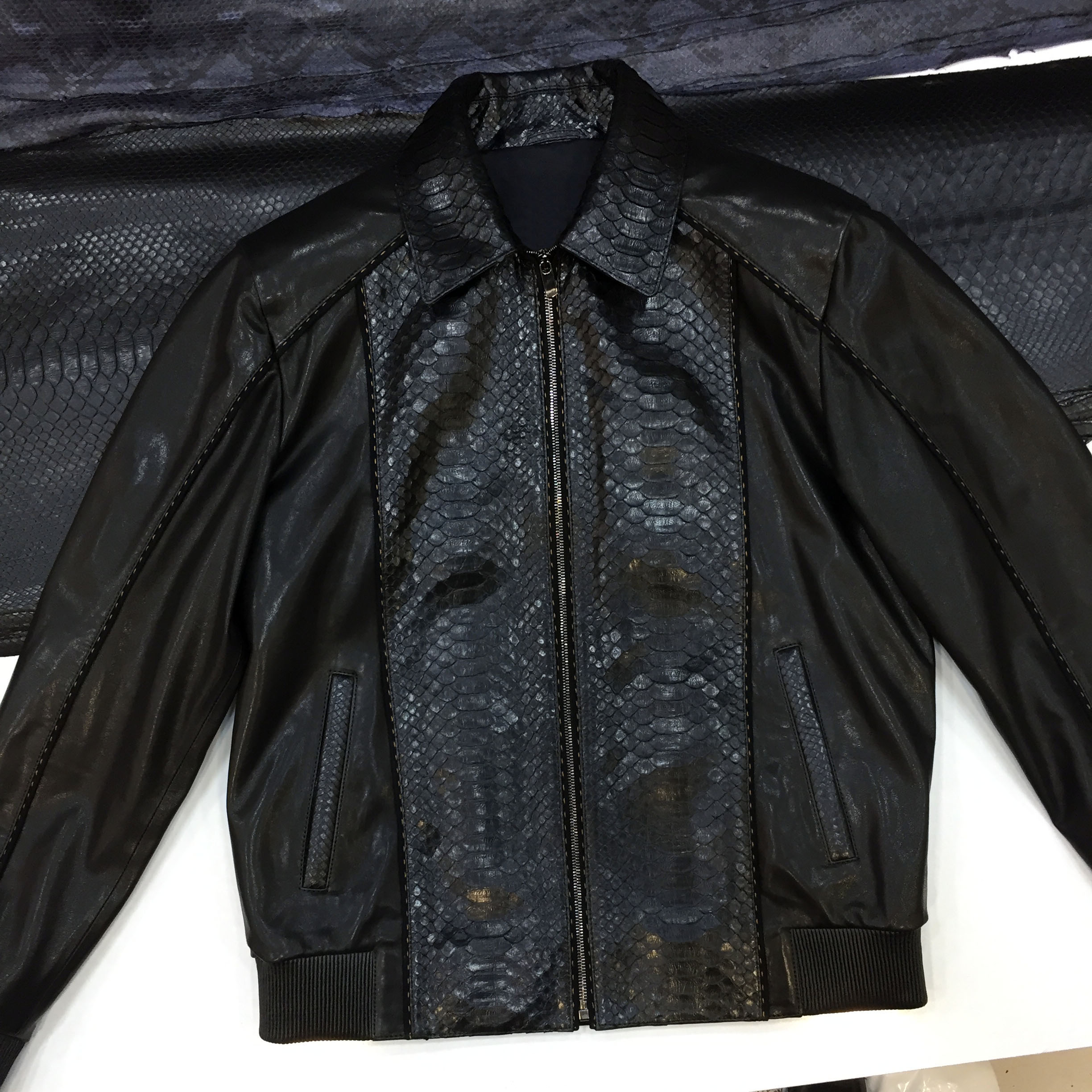 Python Leather Lambskin Jacket - Leather Guys: Luxury Leather jackets