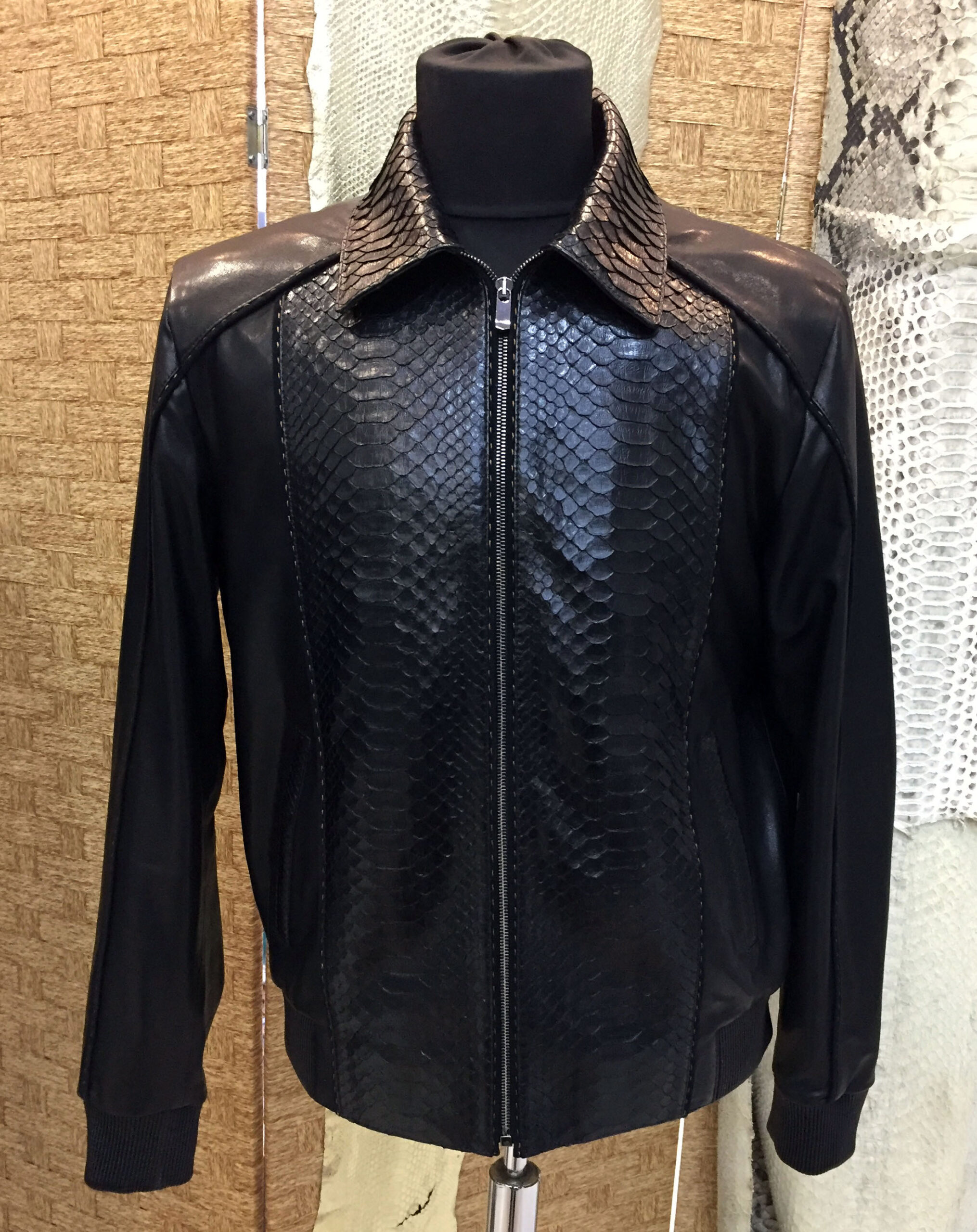 Python Leather Lambskin Jacket - Leather Guys: Luxury Leather jackets