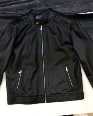 Python Trim Leather Jacket