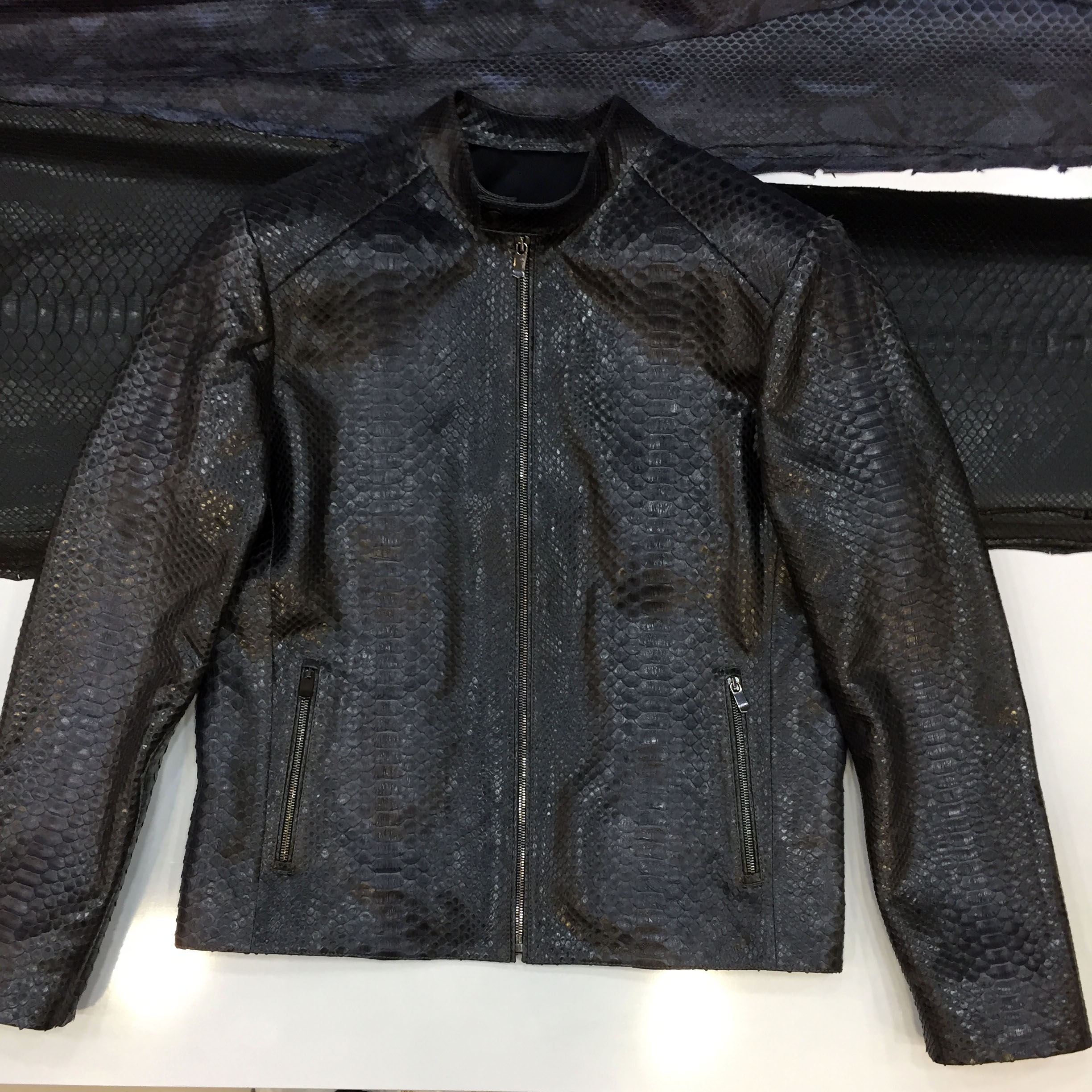 Mens Snake Leather Jacket