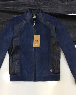SR Pyton Trim Suede Jacket