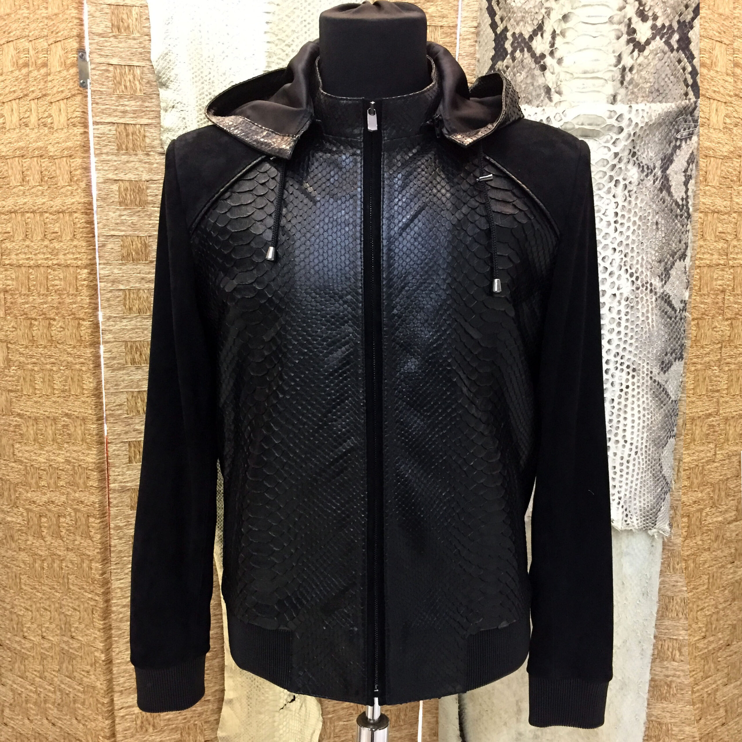 SR Python Suede Hooded Jacket