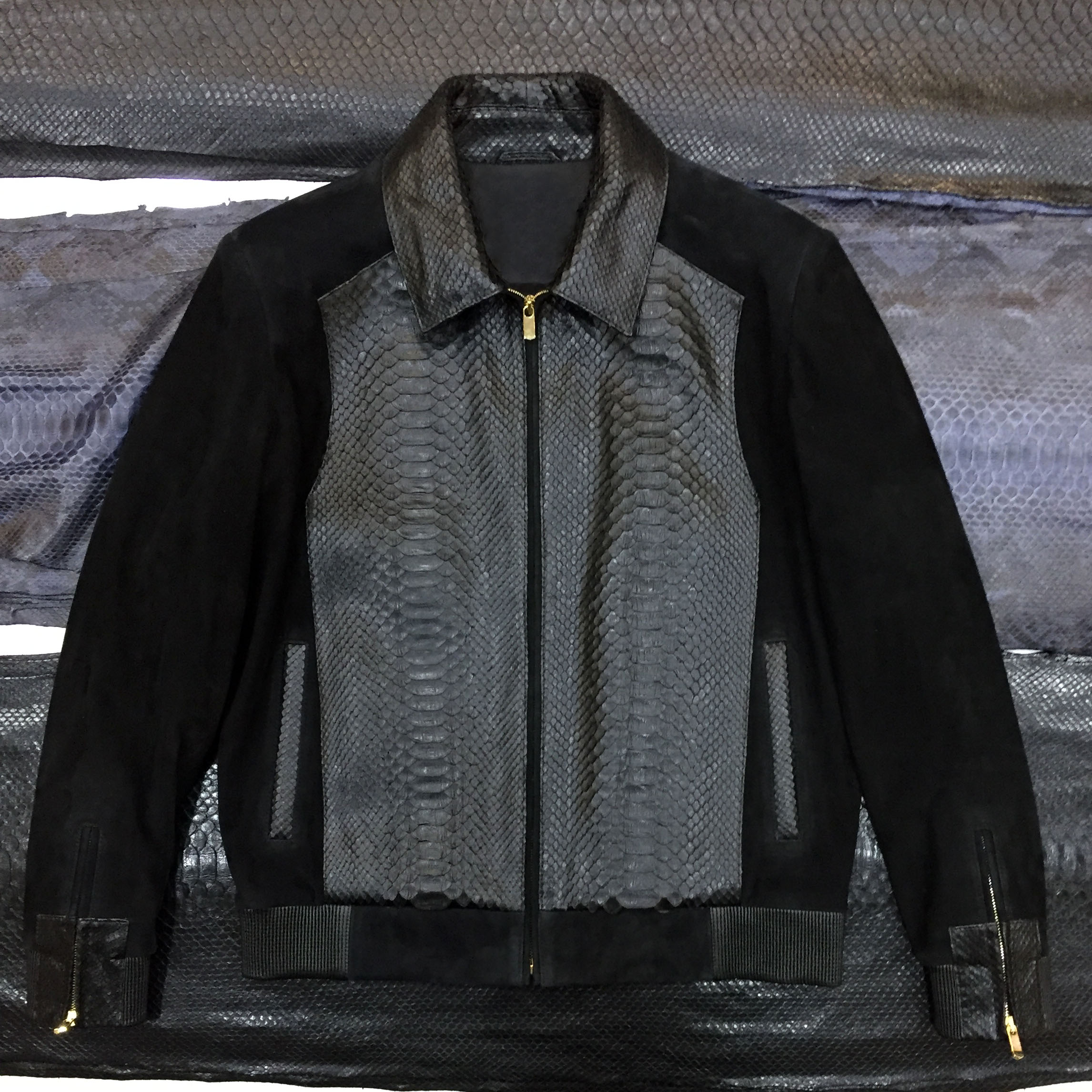 Python Leather Suede Jacket - Leather Guys: Luxury Leather jackets