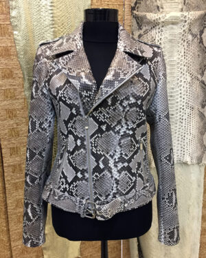 Womens White Real Python Jacket