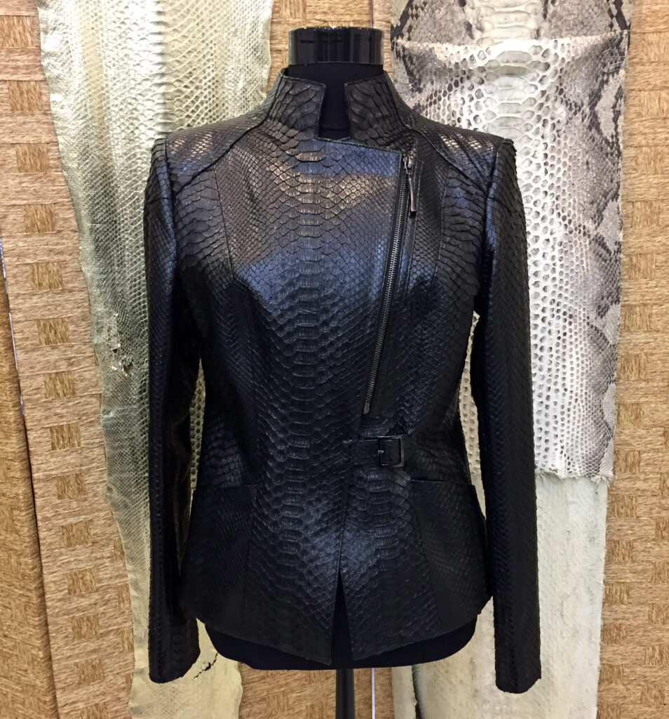 Womens Genuine Python Skin Jacket - Leather Guys