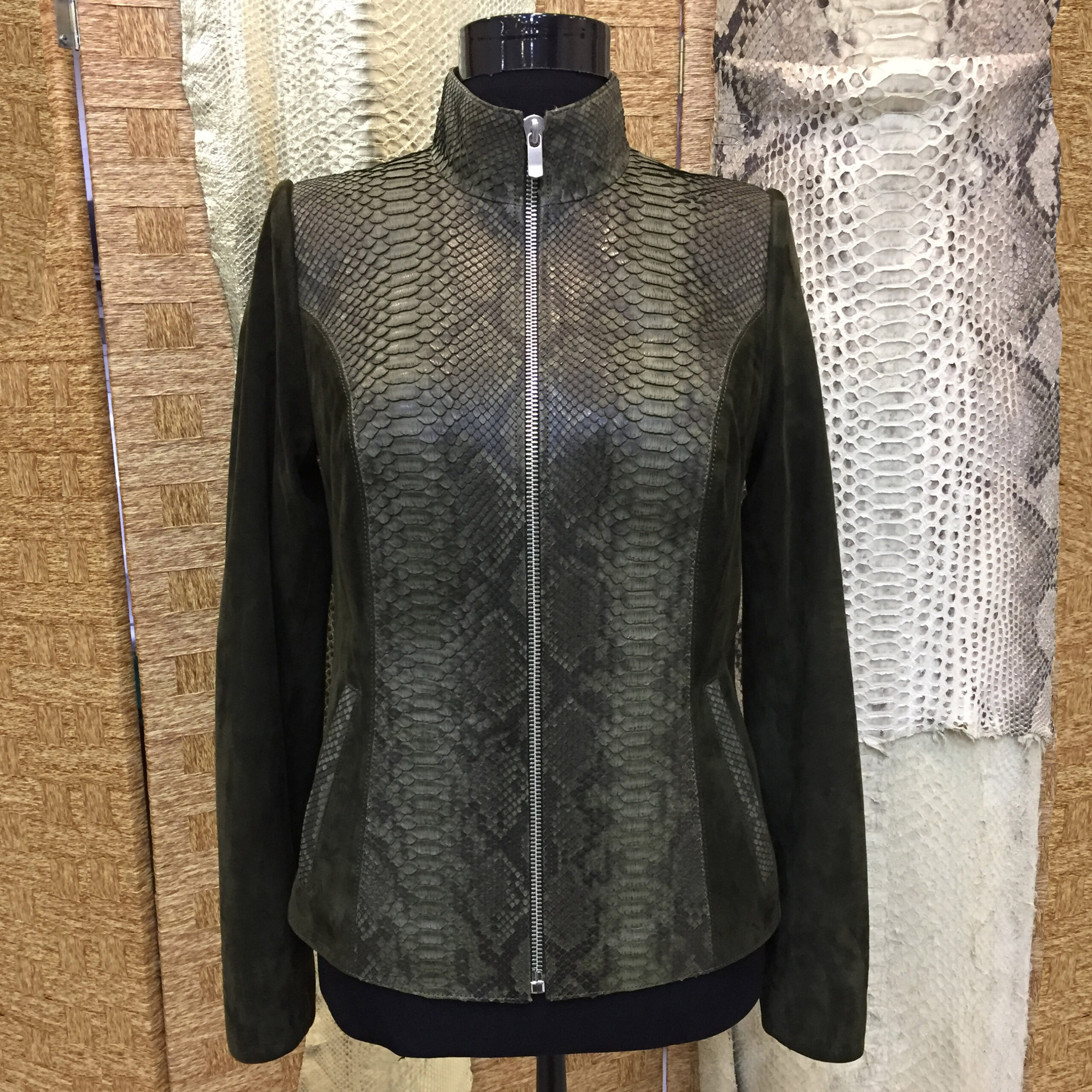 Womens Green Snake Skin Jacket