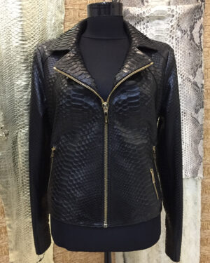 Womens Snakeskin Biker Jacket