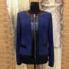 Womens Python Trim Suede Jacket