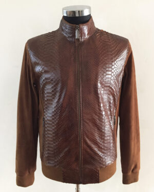 SR Brown Python Leather Jacket
