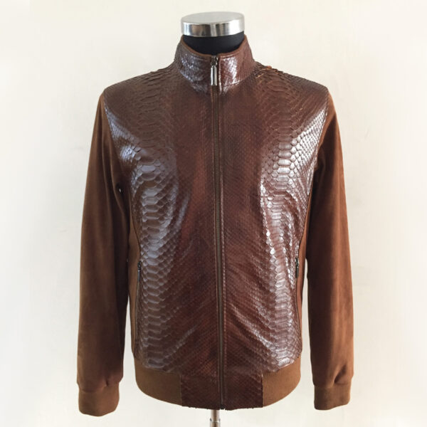 SR Brown Python Leather Jacket