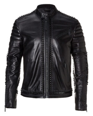 Philipp Plein Leather Jacket Studs