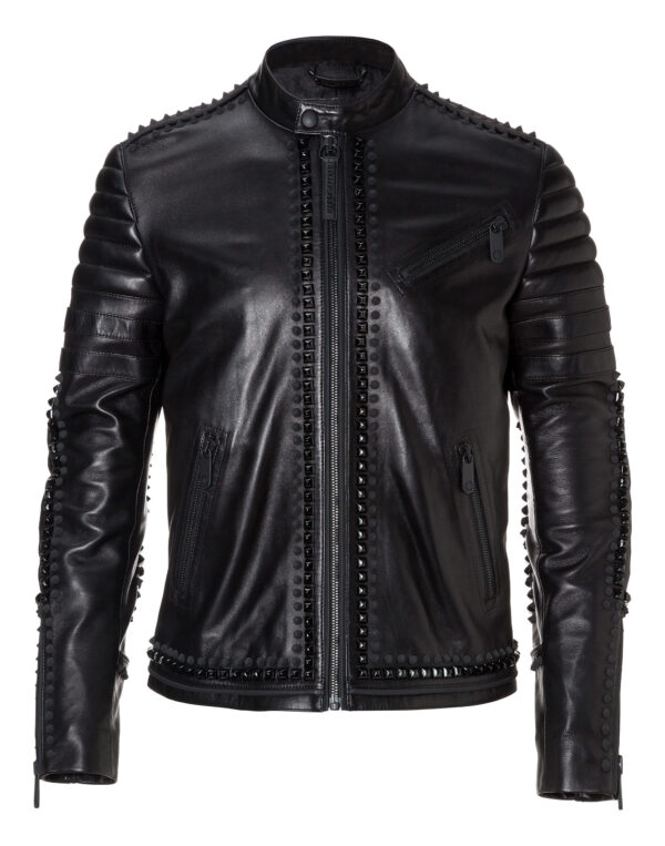 Philipp Plein Leather Jacket Studs