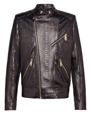 Philipp Plein Snake Skin Biker Jacket