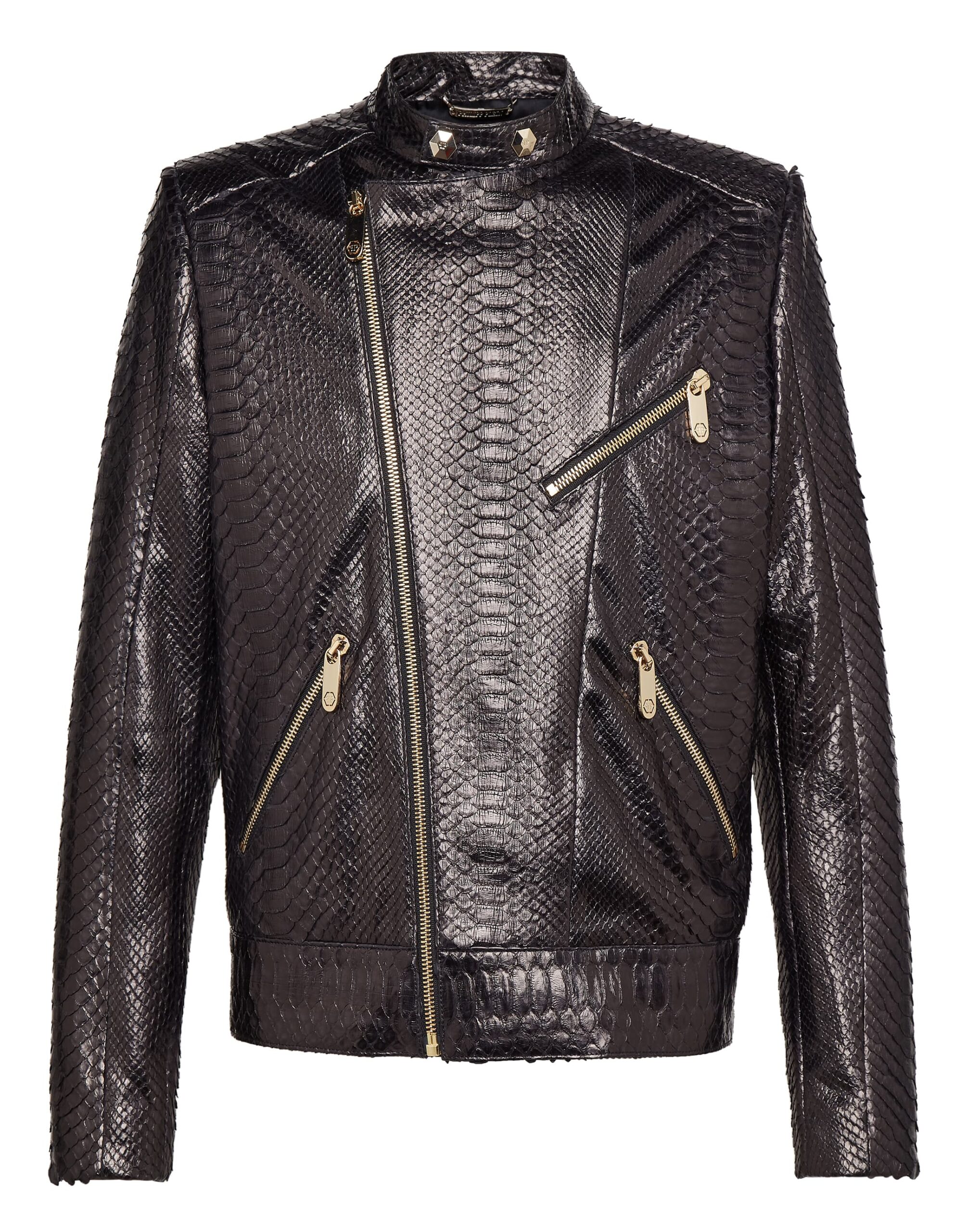 Philipp Plein Snake Skin Biker Jacket - Leather Guys