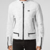 Philipp Plein White Python Leather Moto Jacket