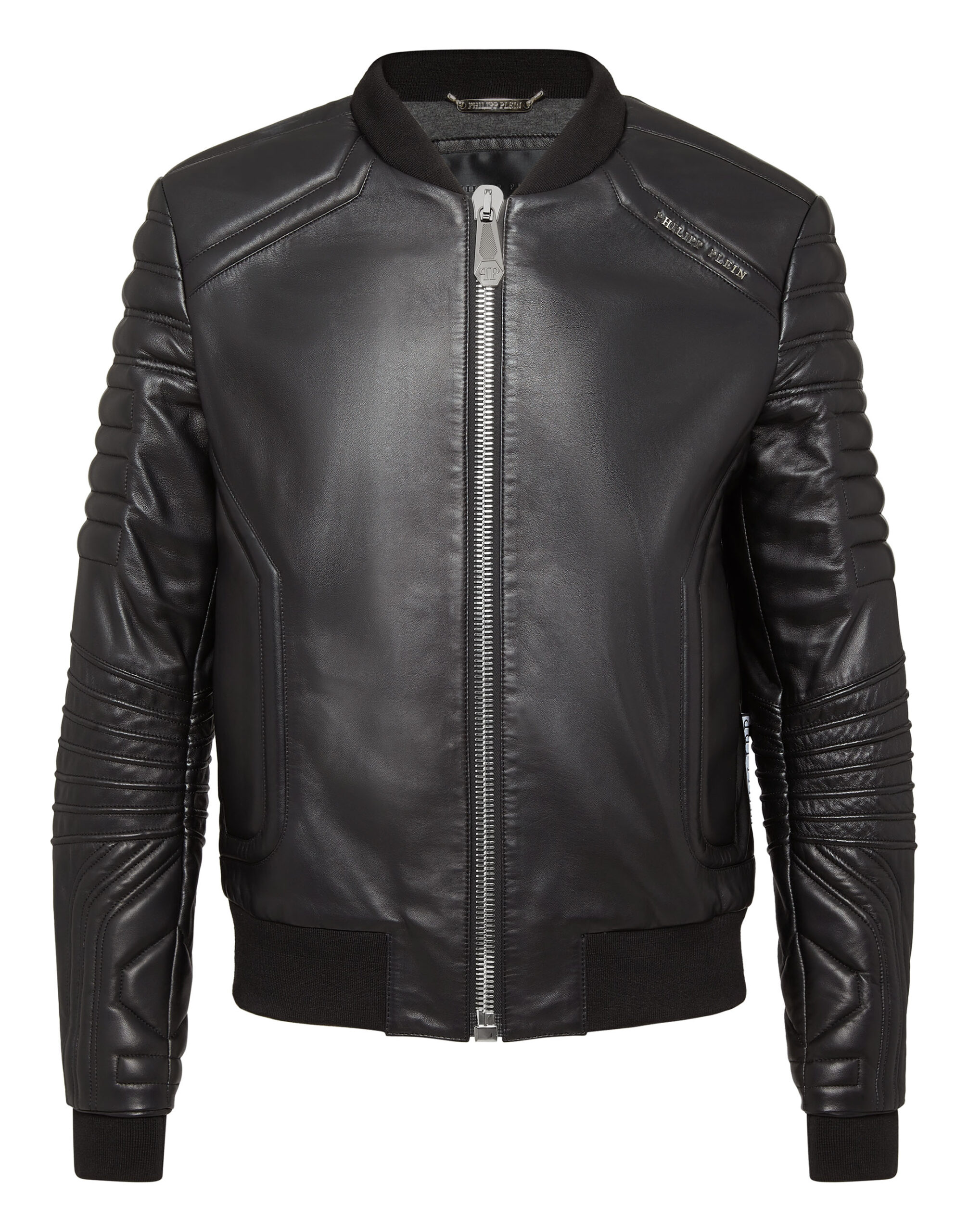 Philipp Plein Leather Bomber Jacket - Leather Guys