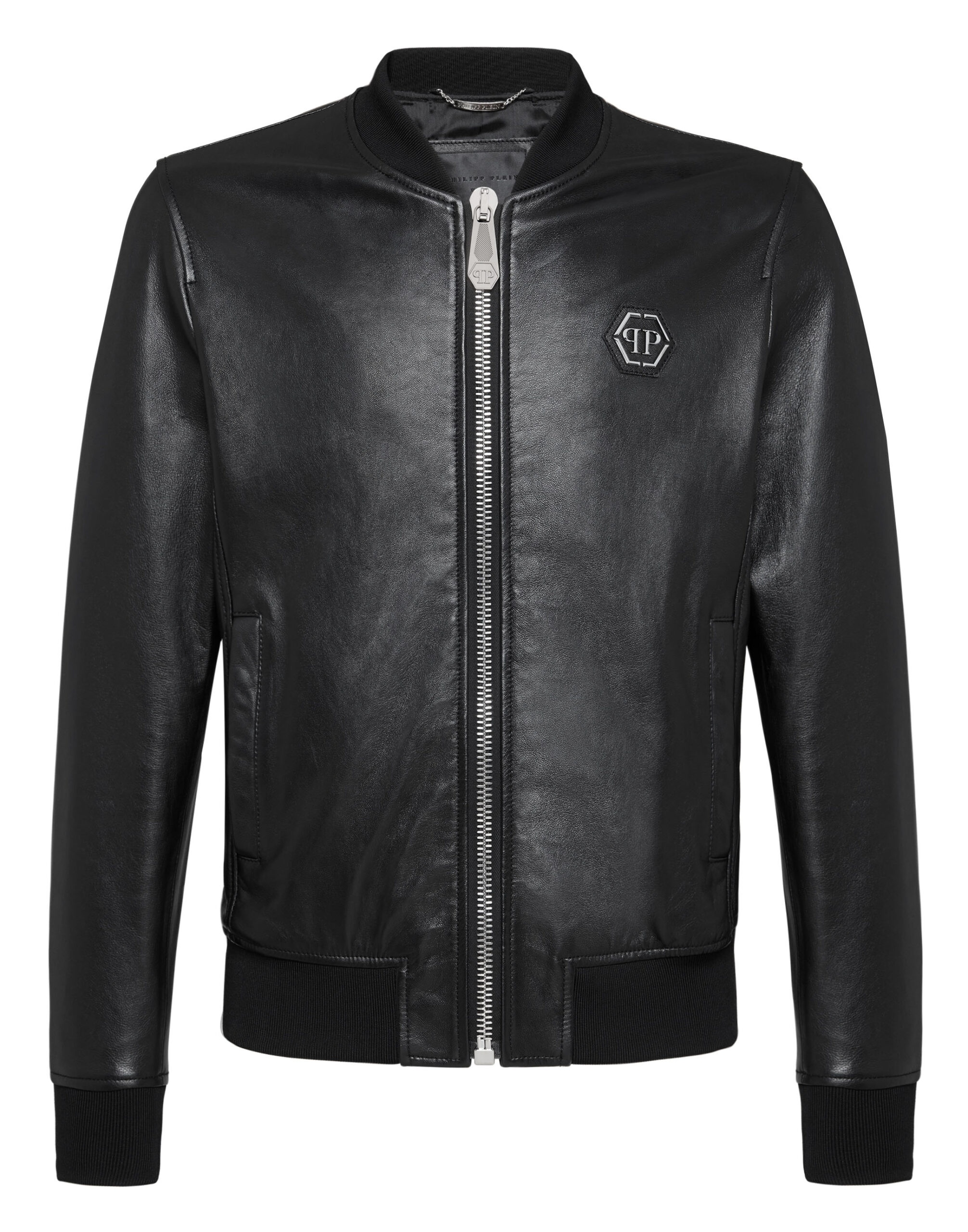 Philipp Plein Leather Bomber Jacket