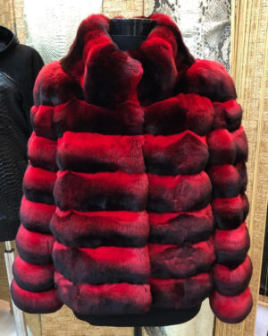 Red Chinchilla Fur Coat
