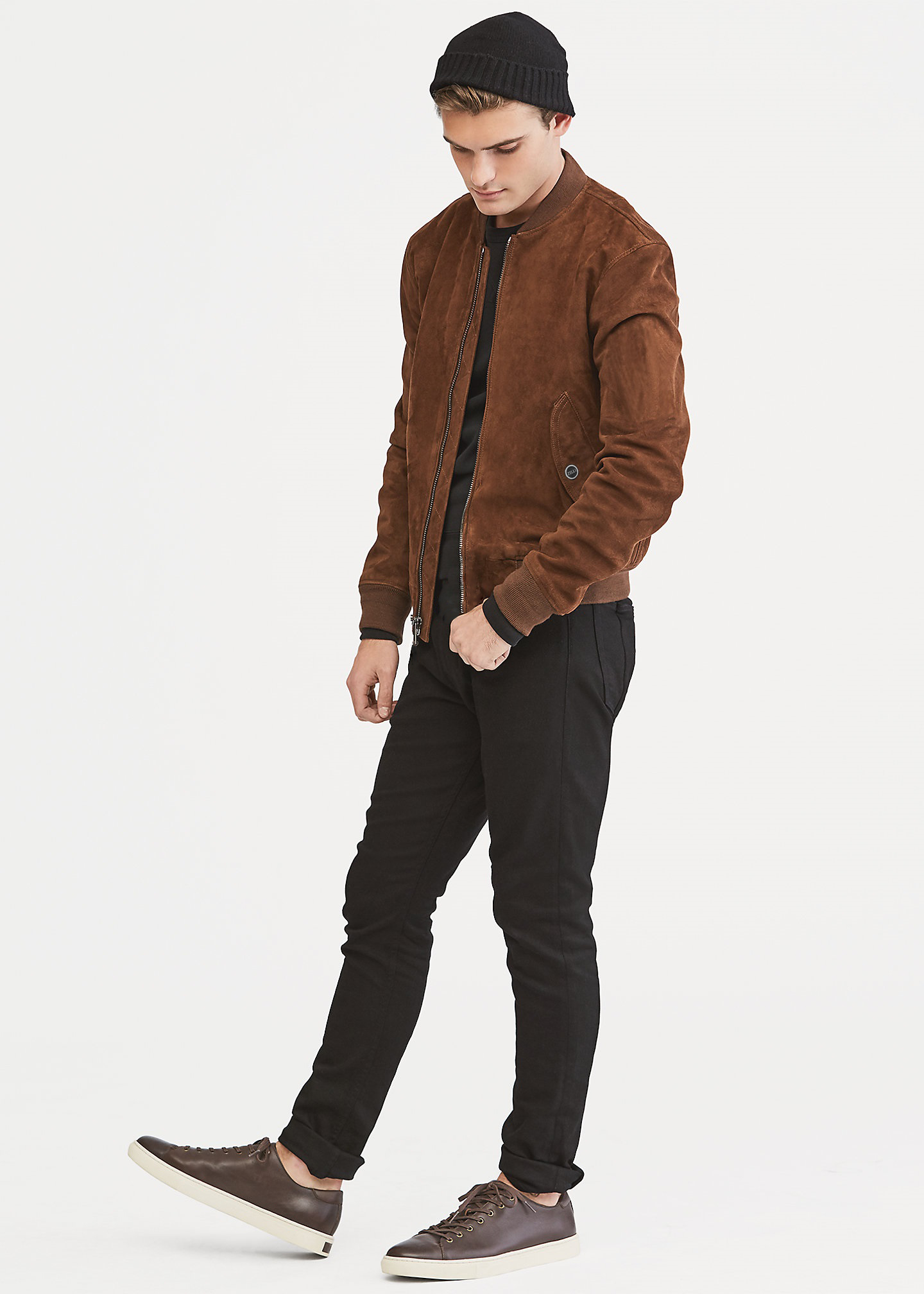 Brown Suede Bomber Jacket - Leather Guys: Luxury Leather Jackets