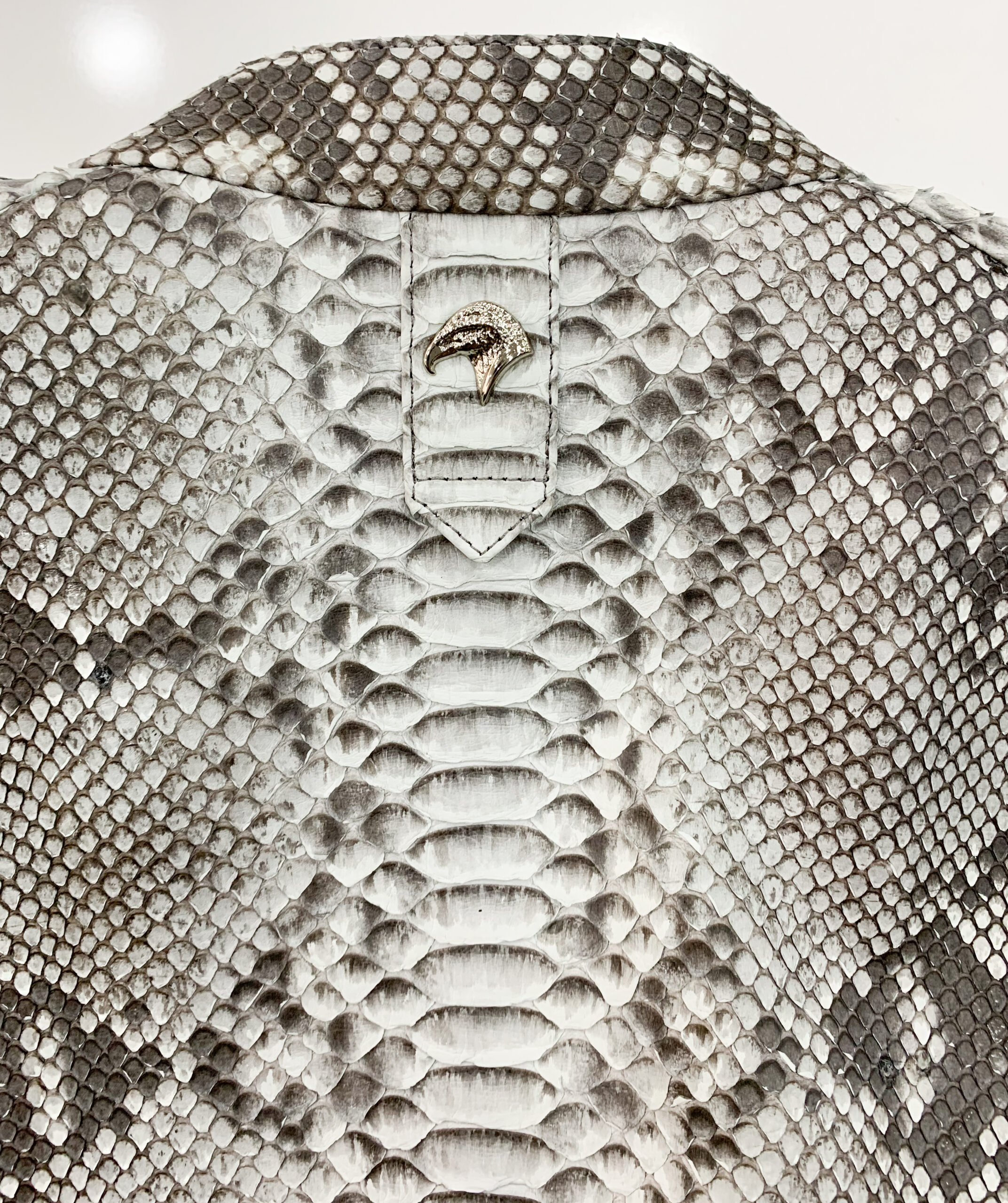 SR Natural White Python Leather Jacket - Leather Guys