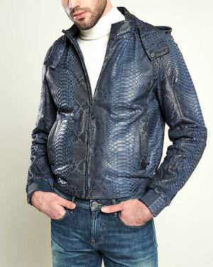 Blue Python Hoodie Jacket