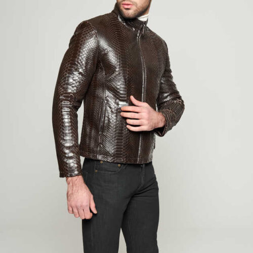 Brown Python Skin Jacket - Leather Guys: Luxury Leather Jackets