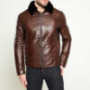 brown snake jacket Snake Skin Mink Fur Collar Biker Jacket