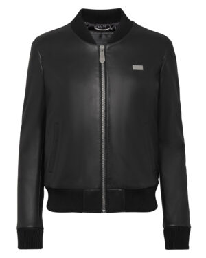 Philipp Plein Women's Skull Leather Bomber Jacket