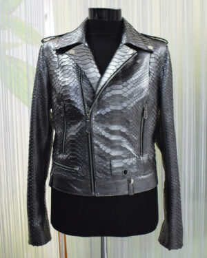 Womens Grey Python Jacket