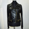 Womens Python Leather Wool Jacket